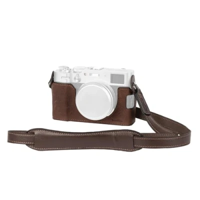 Obrázek SMALLRIG Half Leather Case Kit X100VI polokožené pouzdro sada s ramenním popruhem, taška na kameru v retro stylu z kůže rámem hliníkové slitiny pouze pro FUJIFILM (hnědá) 4699