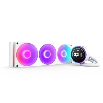 Obrázek NZXT Kraken Elite 360 RGB AIO CPU Flüssigkeitskühler mm Radiator F360 Core Lüfter Anpassbares 2,72&quot; IPS LCD Turbine Pump Intel LGA 1700, 1200/115X, 1851 AMD AM5, AM4 Weiß