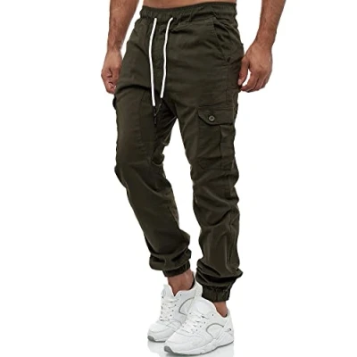 Obrázek Tazzio Cargo kalhoty pánské Jogger Chino Regular Fit Jeans 16610, Khaki