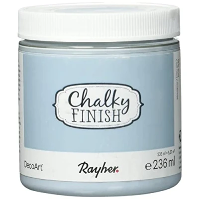 Obrázek RAYHER HOBBY 38868566 Chalky Finish na bázi vody, křídová barva pro shabby chic, vintage a venkovský styl, 236 ml, modrošedá