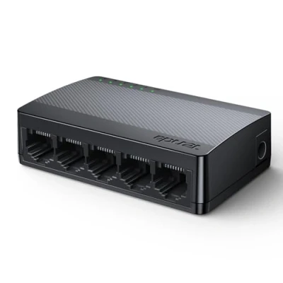 Obrázek Tenda LAN Switch 5 Port Gigabit Mini síťový spínač, hub, rozdělovač (Plug and Play Ethernet Switch, bez ventilátoru, nespravované, černá) (SG105 V4. 0)
