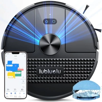 Obrázek Lubluelu robotický vysavač s funkcí vytírání 3 1, 4500 Pa, laserovou navigací, 54 dB technologií Anti Siphon, doba provozu 150 min, ovládání přes aplikaci, 24
