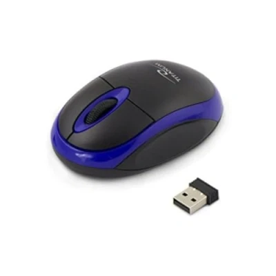 Obrázek Bezdrátová počítačová myš Titanum s USB rádiovým přijímačem (malá a praktická, 3 tlačítka, rolovací kolečko, 1000 dpi, modrá