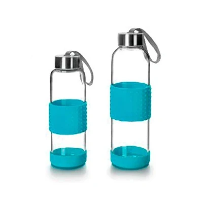 Obrázek IBILI Flasche aus Glas Sky, 500 ml, Borosilikatglas, wiederverwendbar, Schutz gegen Schläge