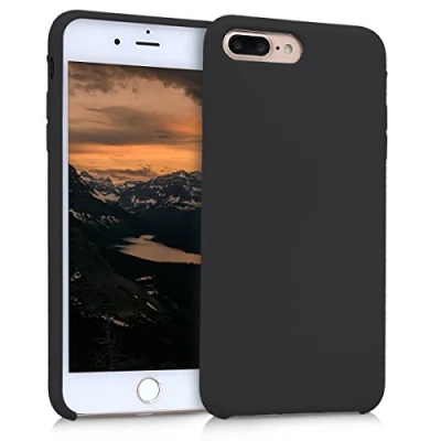 Obrázek kwmobile pouzdro kompatibilní s Apple iPhone 7 Plus/iPhone 8 Plus silikonové na mobil měkký povrch bezdrátové nabíjení černé matné