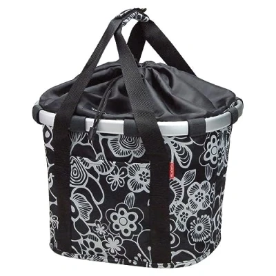 Obrázek KLICKfix Bikebasket na řídítka černá/květiny Košík