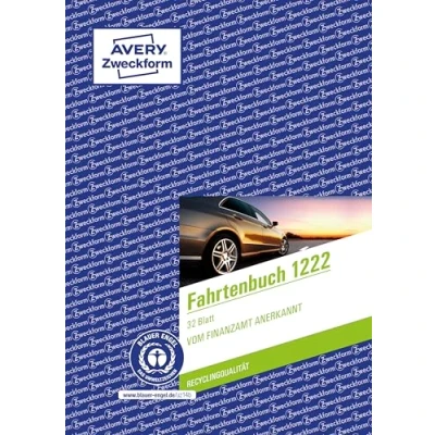 Obrázek AVERY Zweckform 1222 Recycling kniha jízd (pro osobní vozidla uznaná finančním úřadem, A5, 64 stran682 jízd, pro Německo a Rakousko k vymezení soukromých/obchodních cest)