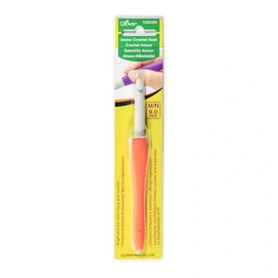 Obrázek Clover CL1056 háčkovací jehla, plast, oranžový, 9 mm