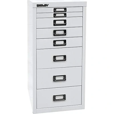 Obrázek BISLEY MultiDrawer, řada 29, DIN A4, 8 zásuvek, kov, 696 dopravní bílá, 38 x 27,9 59 cm