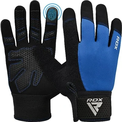 Obrázek RDX Fitness rukavice s plnými prsty, dámské, pánské, vzpírání, dotykové rukavice, tréninkové kulturistika, silový trénink, posilování, cvičení, zvedání, sport, rukojeť,