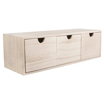 Obrázek Rayher 6190300 dřevěná komoda se 3 zásuvkami, přírodní, 37,5 x 13 11,5 cm, komeda, box zásuvkami