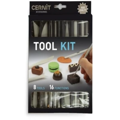 Obrázek CERNIT sada příslušenství k vínu pro Polyclay, z plastu, 8 dílná souprava, krémové barvy
