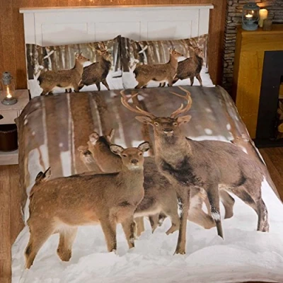 Obrázek Stag jelení fotografie zvířata quilt povlak na přikrývku a 2 povlaky polštář sada ložního prádla, vícebarevné, dvoulůžko