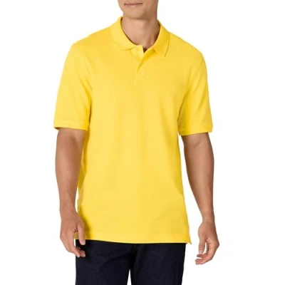 Obrázek Amazon Essentials Herren Polohemd aus Baumwollpiqué in normaler Passform (erhältlich Übergrößen), Gelb, XS