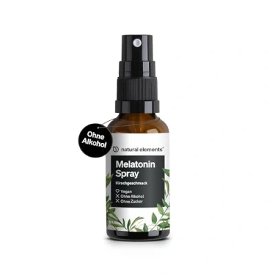 Obrázek Melatonin sprej třešeň 0,5 mg melatoninu v denní dávce bez cukru s vitamíny B1 a B6 30 ml, veganský, vyrobený Německu