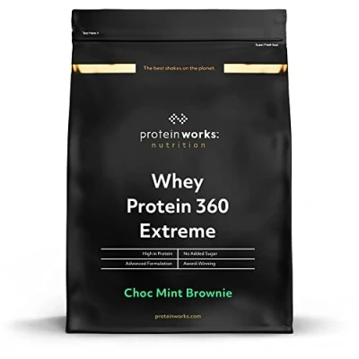 Obrázek Protein Works Whey 360 Extreme Premium čokoládová a mátová brownie přidaný BCAA glutamin 600 g