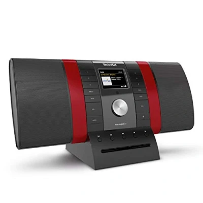 Obrázek TechniSat MULTYRADIO 4.0 internetové rádio (Wi Fi rádio, DAB+, UKW, Spotify, Bluetooth, CD přehrávač, USB, barevný displej, streamování hudby, 2 x 10 W stereo reproduktory) černá/červená