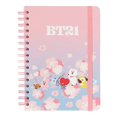 Obrázek Grupo Erik Bullet Journal Dotted A5 BT21 Cherry Blossom Hard Cover Notizblock Ringbuch Notizbuch Tagebuch mit Ringbindung offizieller Merch