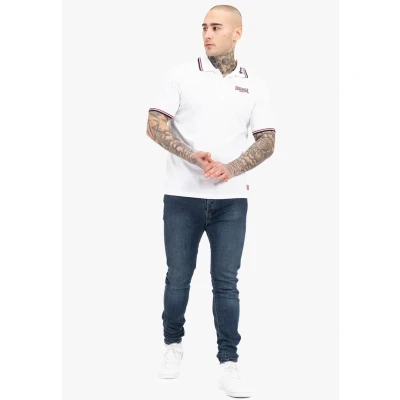 Obrázek Lonsdale Pánská polokošile s krátkým rukávem Lion, Bílá/tmavě červená / námořnická modrá, xl