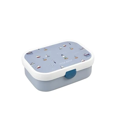 Obrázek Mepal Brotdose Kinder Little Dutch Bento Box mit Fächern &amp; Gabel Meal Prep Clip Verschluss BPA frei Spülmaschinenfest 750 ml Farm