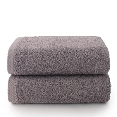 Obrázek Top Towel Plus Große Badetücher Badezimmerhandtücher 2 Hand oder Waschbeckenhandtücher 50x100 cm 100 % Baumwolle Grau