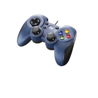 Obrázek Logitech F310 kabelový gamepad, ovladač s rozvržením podobným konzolě, 4 tlačítka D Pad, XInput/DirectInput, komfortní úchopové plochy, kabel 1,8 m, PC modrá/šedá