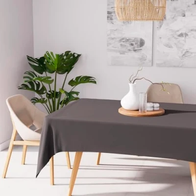 Obrázek Soleil d&#039;ocre Nappe Antitache Rechteck 160x270 cm Alix Anthrazit, Polyester, Grau
