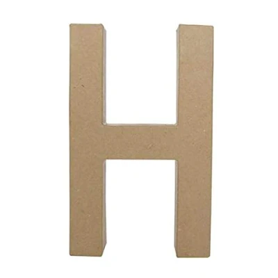 Obrázek Décopatch AC401O písmeno &quot;H&quot; fantasy z papír maché, 5 x 22 30 cm, k ozdobení, ideální pro vaši dekoraci bytu, hnědá kartonová