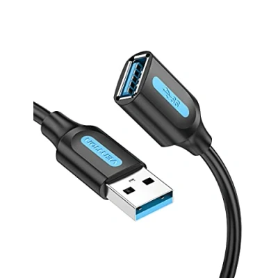 Obrázek VENTION prodlužovací kabel USB 3. 0 Gbps 0,5 M, a konektor na zdířku, pro čtečku karet, klávesnice, flash disk, externí pevný hub, tiskárnu, kameru