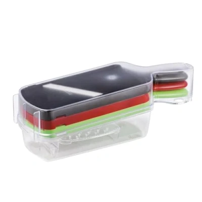 Obrázek Kyocera keramické hoblíky Slice &amp; Grate 6dílná, 2 hoblíky, 1 struhadlo se sběrným boxem (600 ml, extra ostré čepele, kráječe na zeleninu s ochranou prstů, plastový rám, kuchyňské