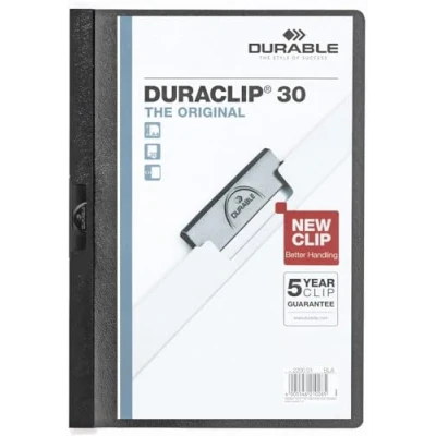 Obrázek Durable Desky se svorkami A4 (Duraclip Original 30, tvrdá fólie, až 30 listů) 5 kusů, černé, 222701