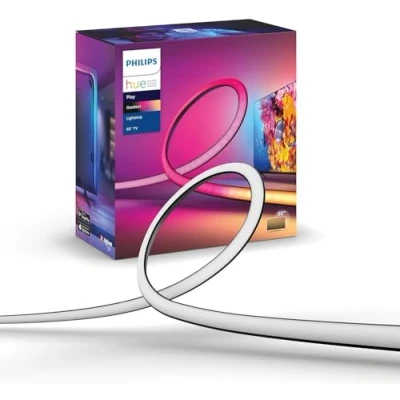 Obrázek Philips Hue White &amp; Color Ambiance Gradient Lightstrip (65 palců), stmívatelný LED pásek pro televizi s 16 miliony barev a barevných přechodů, chytré domácí kino podsvícení TV, černý