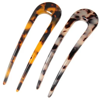 Obrázek 2 kusy French hair pin francouzské jehlice do vlasů ve tvaru u vlásenky velké twist pro dámy Styling vlasy doplňky
