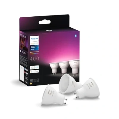 Obrázek Philips Hue White &amp; Color Ambiance GU10 LED Spots 3 er Pack (350 lm), dimmbare Lampen für das Lichtsystem mit 16 Mio. Farben, smarte Lichtsteuerung über Sprache und App