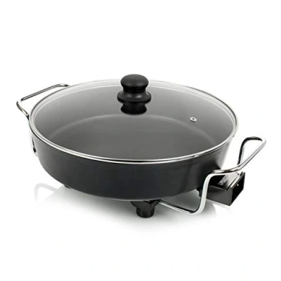 Obrázek Princess Elektrická pánev Multi Wonder Chef Ø 35 cm, objem 5,4 litru, 1800 W, nastavitelný stupeň topení, vč. 2 dřevěné špachtle, přívod kabelu 0,9 m, 162367, černá, 01.162367.01.500
