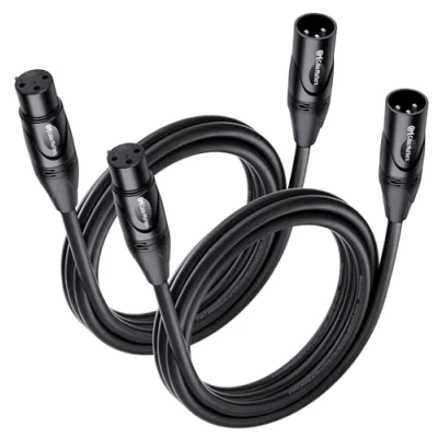 Obrázek Cable Matters 2er Pack Premium XLR auf Mikrofonkabel 1,8m Kabel, Mikrofon Kabel