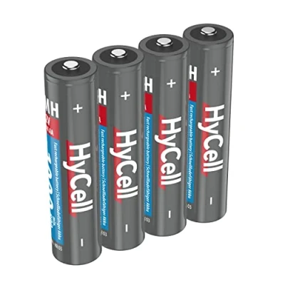 Obrázek Dobíjecí baterie HyCell Micro AAA 1000 mAh NiMH bez paměťového efektu, balení 4 ks foto akumulátorů, digitální fotoaparát, na hraní