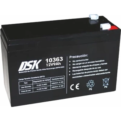 Obrázek DSK 10363 Versiegelte wiederaufladbare AGM Bleibatterie 12V mit 9Ah. Ideal für Auto und Elektromotorräder Kinder, Motorroller, USV Systeme, Sicherheits Kommunikationssysteme…