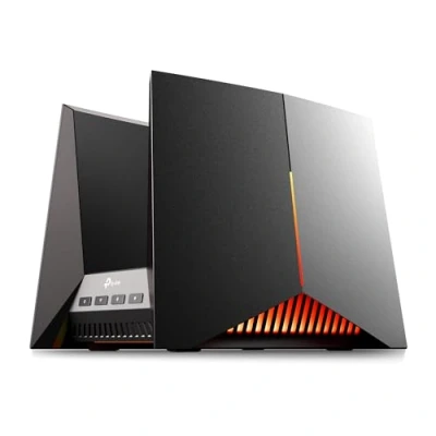 Obrázek TP Link Archer GE800 herní router Tri Band Wi Fi 7, připojení 2x 10 Gbps, vyhrazené připojení, vyhrazený panel, exkluzivní zrychlení pro hry, design orientovaný na hru