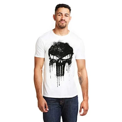 Obrázek Marvel Pánské tričko Avengers Punisher Skull, bílá (White White).