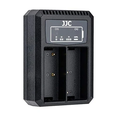Obrázek JJC USB Dual Akku Ladegerät für Olympus OM D E M1X, M1 Mark II, III usw. Kameras BLH 1
