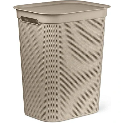 Obrázek Rotho Brisen koš na prádlo 50 l s víkem a 2 držadly, plast (PP) bez BPA, cappuccino, (43,1 x 34,0 52,9 cm)