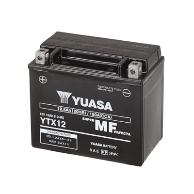 Obrázek Yuasa YTX12 12V 180 CCA bezúdržbová VRLA AGM motocyklová baterie černá