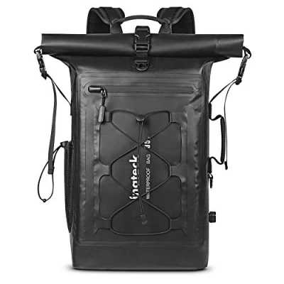 Obrázek Inateck Batoh RollTop pánský 3035 l, vodotěsný multifunkční organizér s odnímatelným ramenním popruhem, výpustný ventil, zip pro jízdu na kole/turistiku/venkovní použití