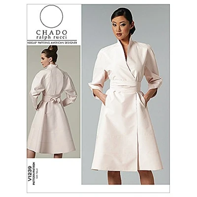 Obrázek VOGUE PATTERNS V1239 Misses&#039; Dress and Belt, white, Size AA 6 8 10 12