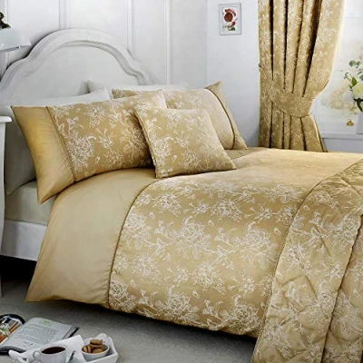 Obrázek Serene Jasmin pflegeleichtes Bettbezug Set King Size champagnerfarbene Bettwäsche