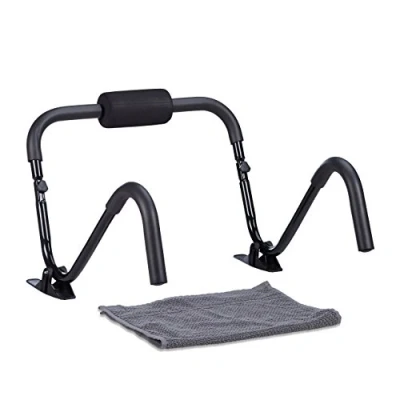 Obrázek Relaxdays posilovač břicha AB Roller, stojan, břišních svalů, V x Š H: 50 60 cm, Sixpack Fitness Trainer, černý
