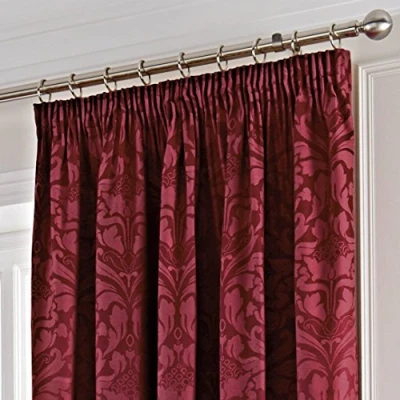 Obrázek Mason Gray Eastbourne pár závěsů na tužky tužky, Cotton, burgundské barvy, 117 x 183 cm