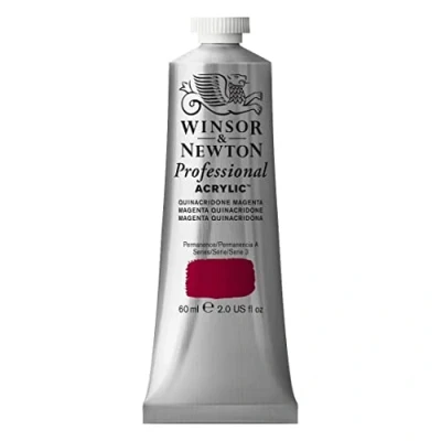 Obrázek Winsor &amp; Newton Profesionální akrylová barva 2320545 v umělecké kvalitě, vysoká zářivost barev a krycí schopnost, archivní kvalita, 60ml tuba Quinacridone Magenta