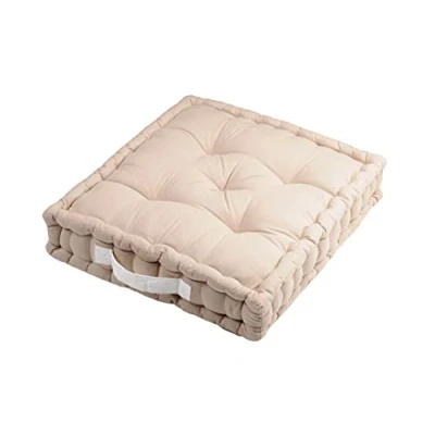 Obrázek Stof Bodenkissen, Größe 45 x cm, 100% Baumwolle, Farbe: Leinen, Modell Duo, ideale Dicke, bequem und elegant, angenehm zu berühren
